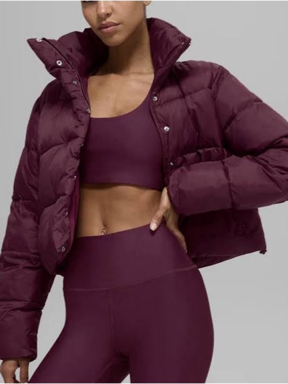 ALO Yoga Gold Rush Puffer Jacket - Burgundy NWT